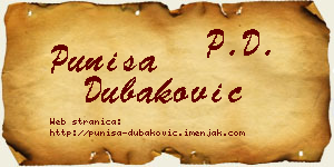 Puniša Dubaković vizit kartica